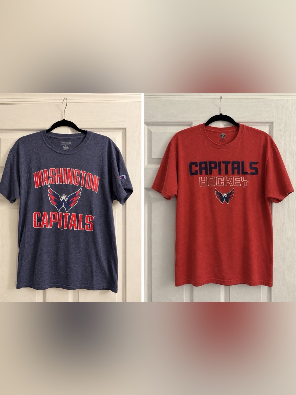 Official NHL Washington Capitals Hockey T-Shirts, Set of 2, Size M